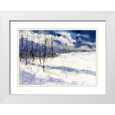 Back Trail White Modern Wood Framed Art Print with Double Matting by Randy Noble Fine Art