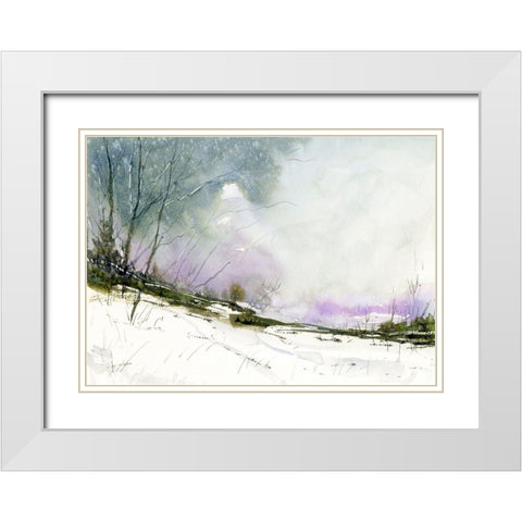 Pine Ridge White Modern Wood Framed Art Print with Double Matting by Randy Noble Fine Art