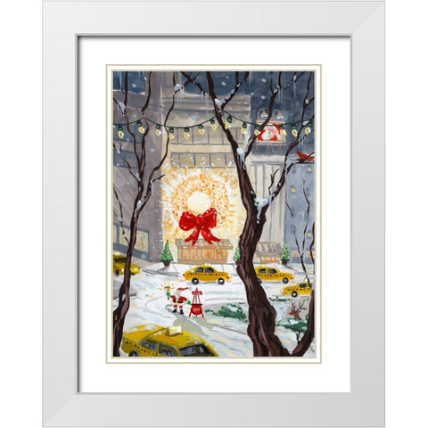 City Holiday White Modern Wood Framed Art Print with Double Matting by Randy Noble Fine Art