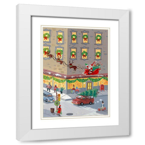Holiday Shops White Modern Wood Framed Art Print with Double Matting by Randy Noble Fine Art