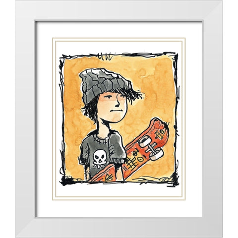 Skate Park White Modern Wood Framed Art Print with Double Matting by Randy Noble Fine Art