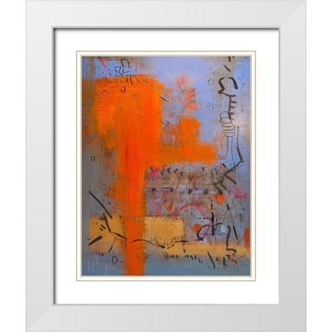 Meanings White Modern Wood Framed Art Print with Double Matting by Randy Noble Fine Art