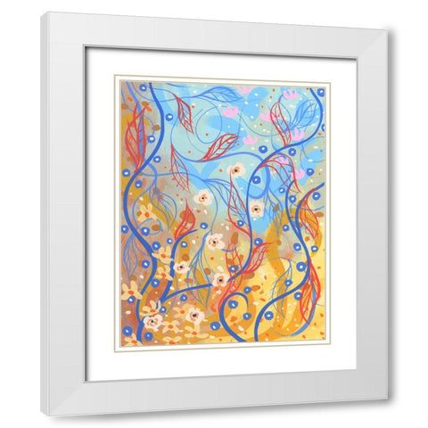 Ascending Flora White Modern Wood Framed Art Print with Double Matting by Randy Noble Fine Art