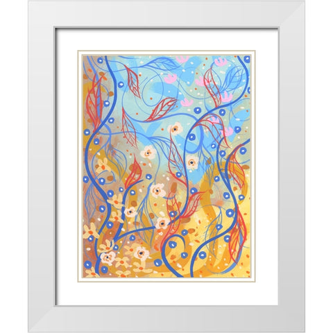 Ascending Flora White Modern Wood Framed Art Print with Double Matting by Randy Noble Fine Art