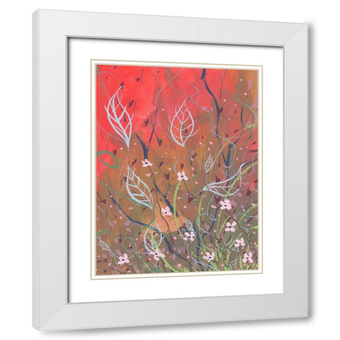 Emboldened Reds White Modern Wood Framed Art Print with Double Matting by Randy Noble Fine Art