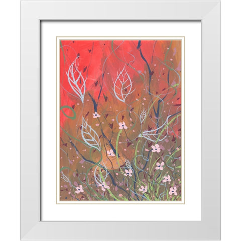 Emboldened Reds White Modern Wood Framed Art Print with Double Matting by Randy Noble Fine Art