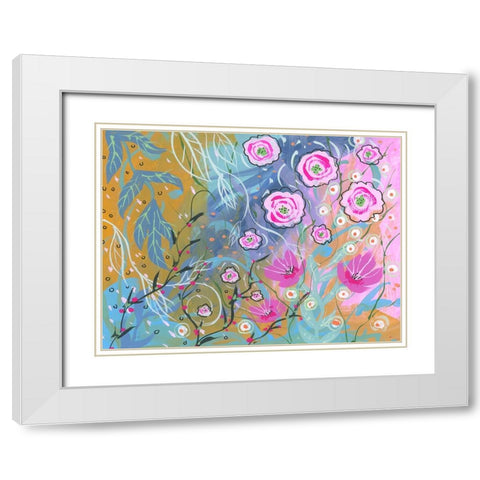 Flower Wonder White Modern Wood Framed Art Print with Double Matting by Randy Noble Fine Art
