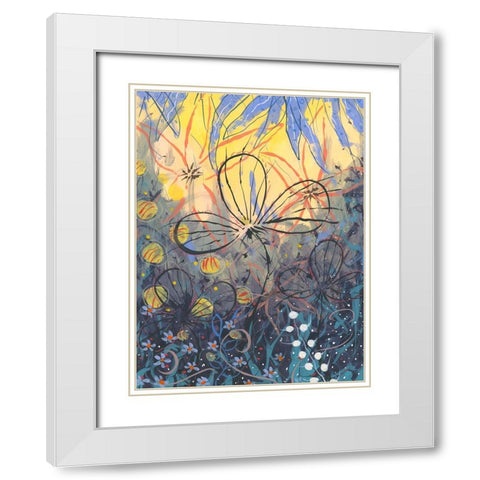 Forest Greens White Modern Wood Framed Art Print with Double Matting by Randy Noble Fine Art