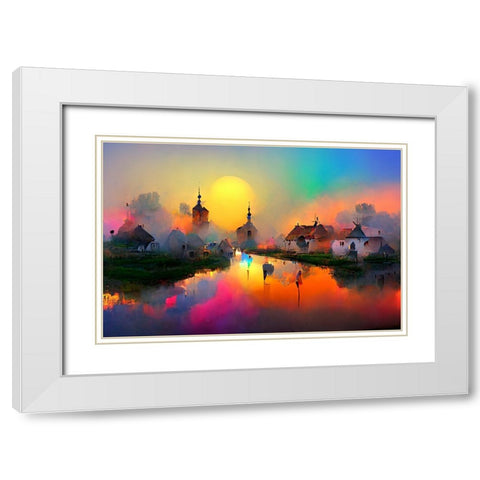 D001 Medieval Landscapes White Modern Wood Framed Art Print with Double Matting by Heere, Ray