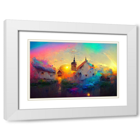D002 Medieval Landscapes White Modern Wood Framed Art Print with Double Matting by Heere, Ray
