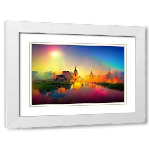 D004 Medieval Landscapes White Modern Wood Framed Art Print with Double Matting by Heere, Ray