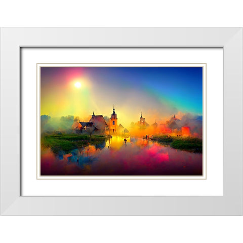 D004 Medieval Landscapes White Modern Wood Framed Art Print with Double Matting by Heere, Ray
