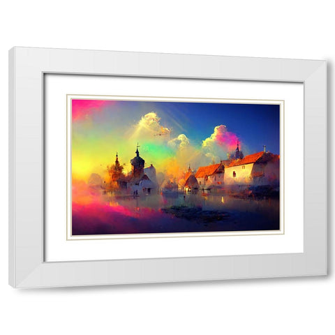 D005 Medieval Landscapes White Modern Wood Framed Art Print with Double Matting by Heere, Ray