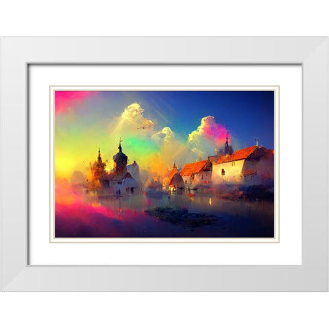 D005 Medieval Landscapes White Modern Wood Framed Art Print with Double Matting by Heere, Ray
