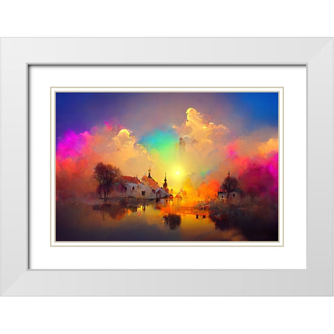 D006 Medieval Landscapes White Modern Wood Framed Art Print with Double Matting by Heere, Ray