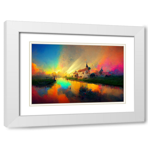D007 Medieval Landscapes White Modern Wood Framed Art Print with Double Matting by Heere, Ray