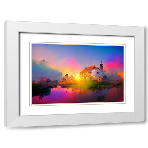 D008 Medieval Landscapes White Modern Wood Framed Art Print with Double Matting by Heere, Ray
