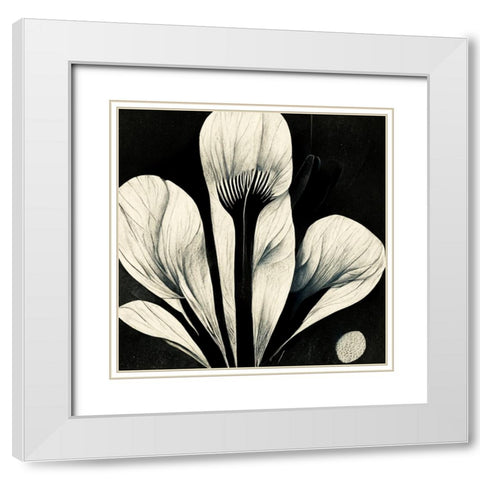 B013 Flowers Black White White Modern Wood Framed Art Print with Double Matting by Heere, Ray