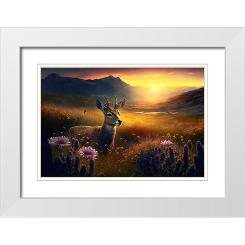 Woodland Animals 3 White Modern Wood Framed Art Print with Double Matting by Heere, Ray