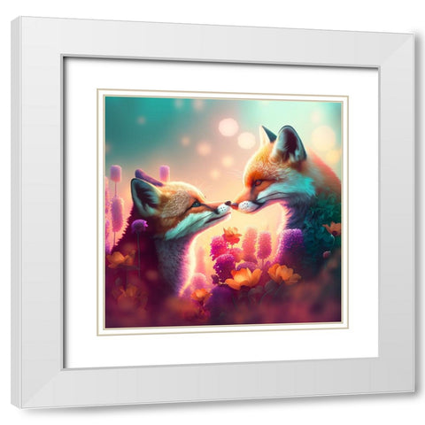 Woodland Animals 6 White Modern Wood Framed Art Print with Double Matting by Heere, Ray