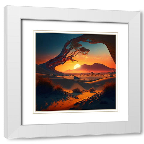 Desert Of Dreams 6 White Modern Wood Framed Art Print with Double Matting by Heere, Ray