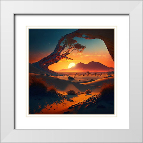 Desert Of Dreams 6 White Modern Wood Framed Art Print with Double Matting by Heere, Ray