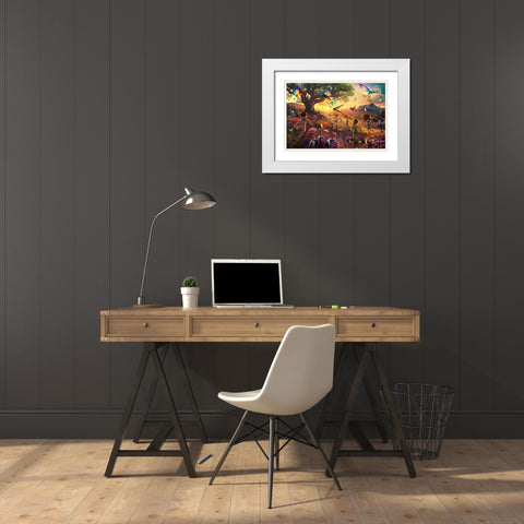 Kite Running 1 White Modern Wood Framed Art Print with Double Matting by Heere, Ray