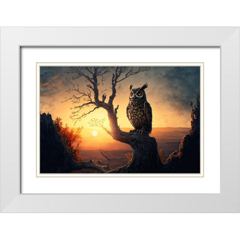 Woodland Animals 12 White Modern Wood Framed Art Print with Double Matting by Heere, Ray