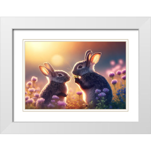 Woodland Animals 13 White Modern Wood Framed Art Print with Double Matting by Heere, Ray