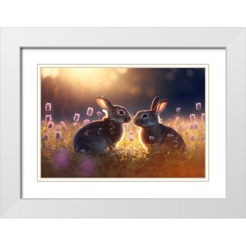 Woodland Animals 21 White Modern Wood Framed Art Print with Double Matting by Heere, Ray