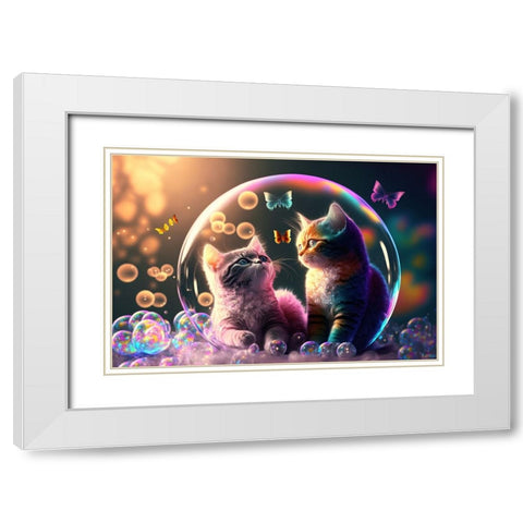 Mystical Morning 16 White Modern Wood Framed Art Print with Double Matting by Heere, Ray