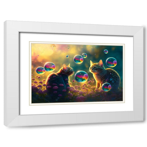 Mystical Morning 17 White Modern Wood Framed Art Print with Double Matting by Heere, Ray