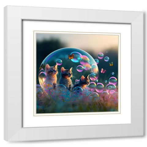 Mystical Morning 22 White Modern Wood Framed Art Print with Double Matting by Heere, Ray