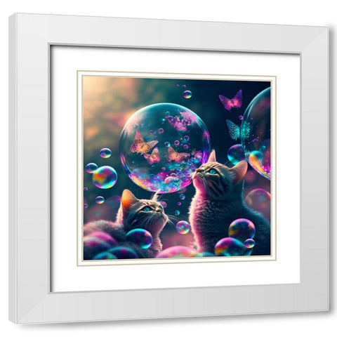 Mystical Morning 25 White Modern Wood Framed Art Print with Double Matting by Heere, Ray