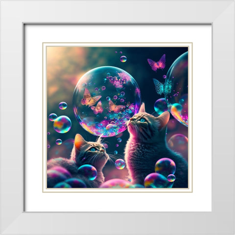 Mystical Morning 25 White Modern Wood Framed Art Print with Double Matting by Heere, Ray