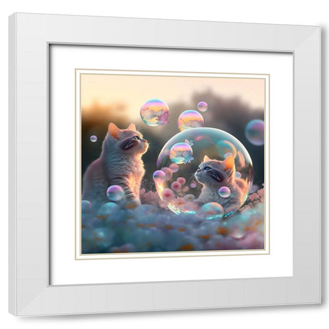 Mystical Morning 26 White Modern Wood Framed Art Print with Double Matting by Heere, Ray