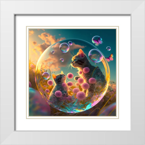 Mystical Morning 29 White Modern Wood Framed Art Print with Double Matting by Heere, Ray