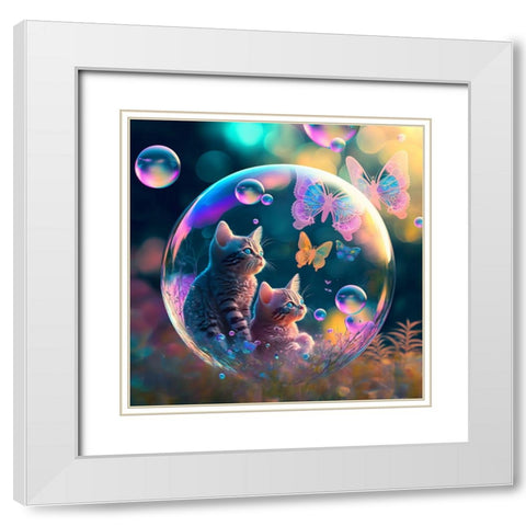 Mystical Morning 33 White Modern Wood Framed Art Print with Double Matting by Heere, Ray