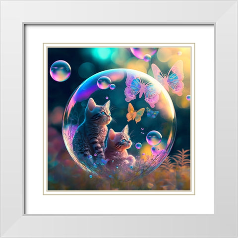 Mystical Morning 33 White Modern Wood Framed Art Print with Double Matting by Heere, Ray