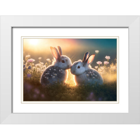 Woodland Animals 23 White Modern Wood Framed Art Print with Double Matting by Heere, Ray