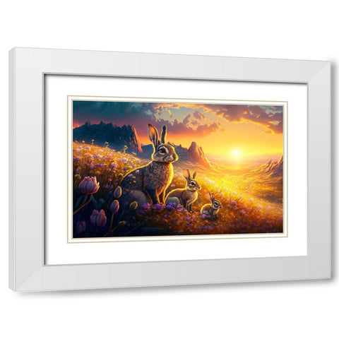 Woodland Animals 26 White Modern Wood Framed Art Print with Double Matting by Heere, Ray