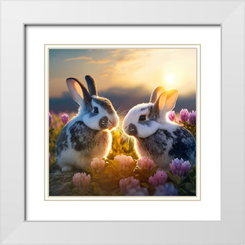 Woodland Animals 32 White Modern Wood Framed Art Print with Double Matting by Heere, Ray