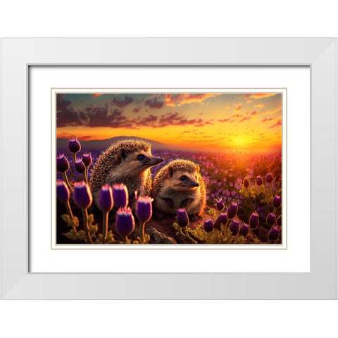 Woodland Animals 39 White Modern Wood Framed Art Print with Double Matting by Heere, Ray