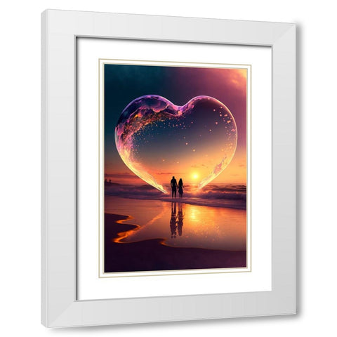 Love Is In The Air 5 White Modern Wood Framed Art Print with Double Matting by Heere, Ray