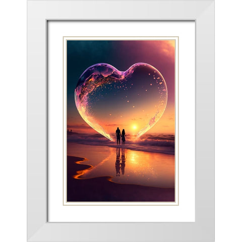 Love Is In The Air 5 White Modern Wood Framed Art Print with Double Matting by Heere, Ray