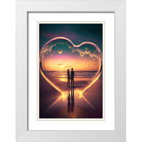 Love Is In The Air 8 White Modern Wood Framed Art Print with Double Matting by Heere, Ray