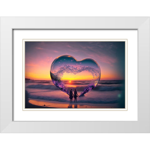 Love Is In The Air 9 White Modern Wood Framed Art Print with Double Matting by Heere, Ray