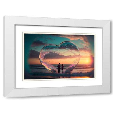 Love Is In The Air 10 White Modern Wood Framed Art Print with Double Matting by Heere, Ray