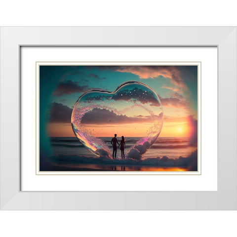 Love Is In The Air 10 White Modern Wood Framed Art Print with Double Matting by Heere, Ray
