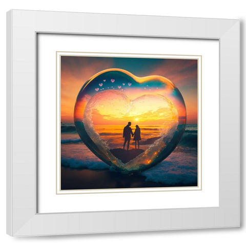 Love Is In The Air 12 White Modern Wood Framed Art Print with Double Matting by Heere, Ray